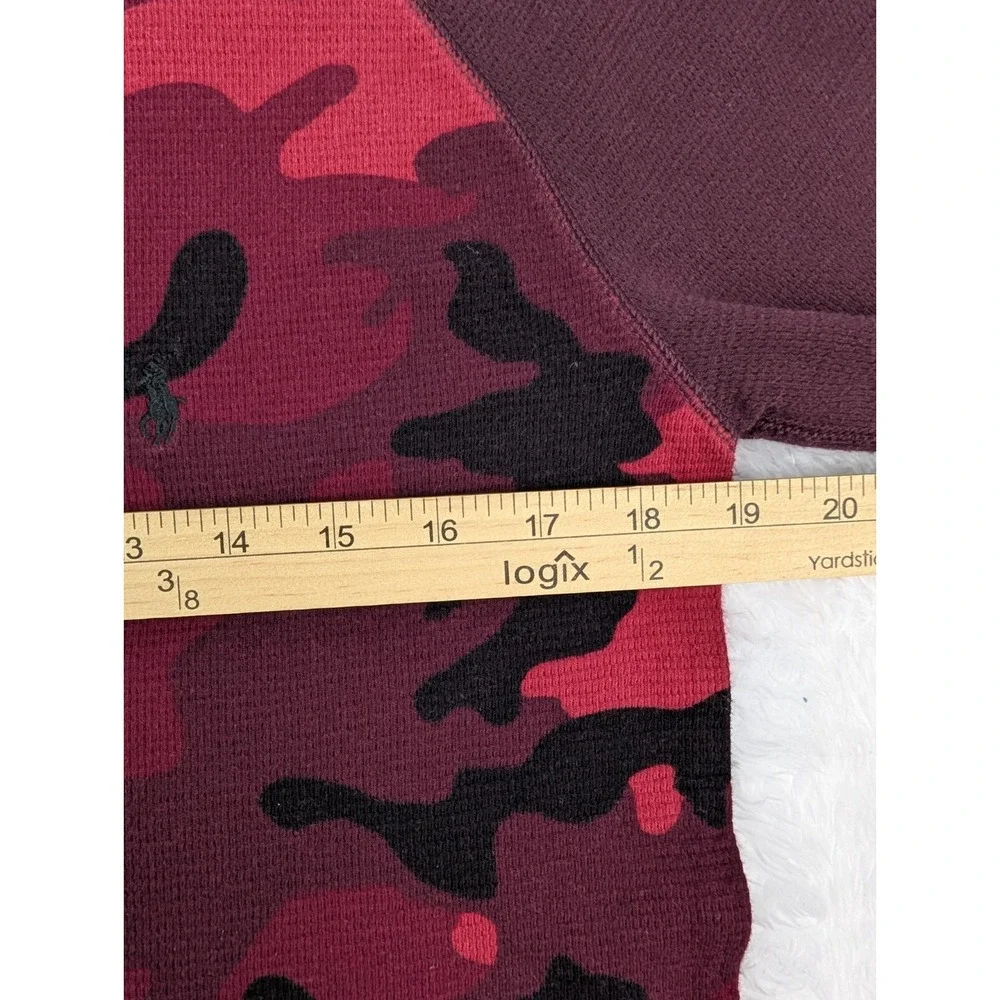 Polo Ralph Lauren Shirt‎ Men's L Slim Fit Red Camo Thermal Waffle Long Sleeve